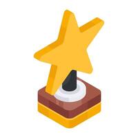 A flat design icon of star trophy cup vector