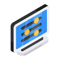 An editable design icon of online equalizer vector