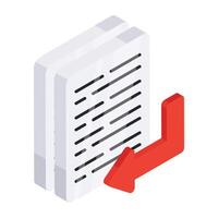 Editable design icon of undo file vector