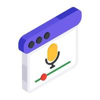 Icon of microphone in flat design vector