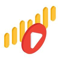 Unique design icon of play vector