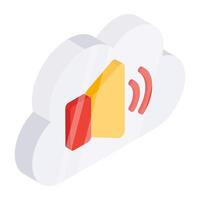 A colored design icon of cloud sound vector