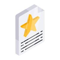 Editable design icon of favorite file vector