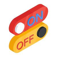 A colored design icon of toggle buttons vector