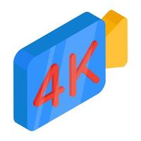 Modern design icon of 4k resolution vector