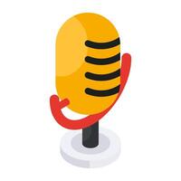 Icon of microphone in flat design vector