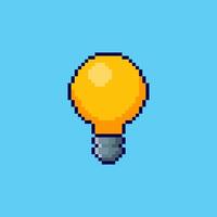 Pixel art Lightbulb game asset design vector