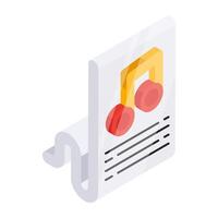 Editable design icon of music file vector