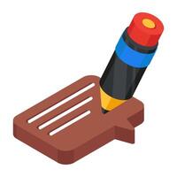 A creative design icon of edit comment vector