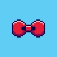 Pixel art Red Bowtie game asset design vector