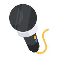 Icon of singing mic in flat design vector