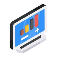 A premium download icon of online data analytics vector