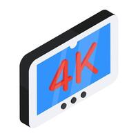 An icon design of 4k resolution vector