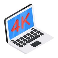 An icon design of 4k resolution vector