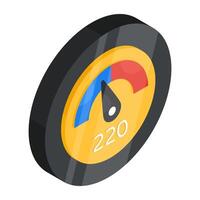 Unique design icon of speedometer vector