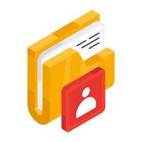A unique design icon of user folder vector
