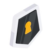 An editable design icon of security shield vector