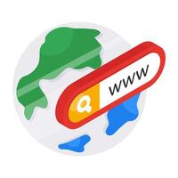 Flat isometric design icon of search box vector