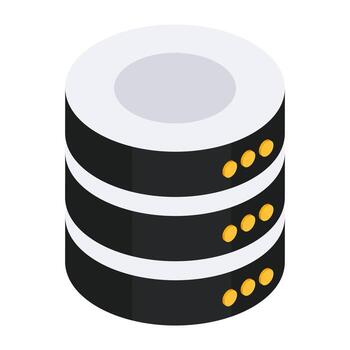 un icono diseño de base de datos aislado en blanco antecedentes vector