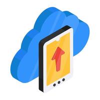 Premium download icon of mobile data upload vector