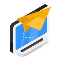 Editable design icon of paper plane vector