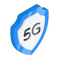 Perfect design icon of secure 5g network vector