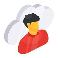 Modern design icon of cloud user vector