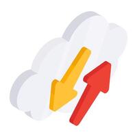 Modern design icon of cloud data transfer vector