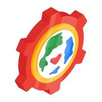 Unique design icon of global setting vector
