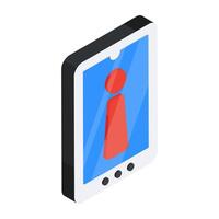 Editable design icon of mobile info vector
