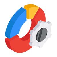 A flat design icon of chart management vector