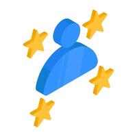 Conceptual flat design icon of favorite profile vector