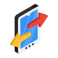 A colored design icon of mobile data transfer vector
