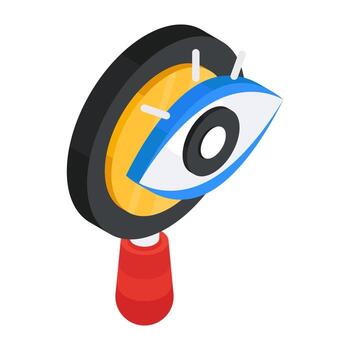 Conceptual flat design icon of search monitoring vector