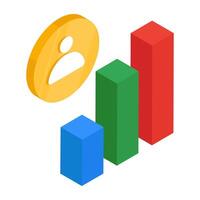 Conceptual flat design icon of data analytics vector