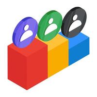A colored design icon of employee chart vector