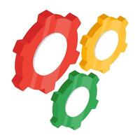 A colored design icon of setting vector