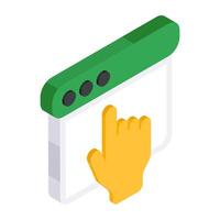 A creative design icon of click website vector
