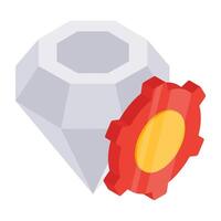 Editable design icon of diamond management vector