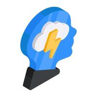 An icon design of brain power vector