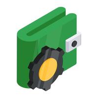 A unique design icon of wallet setting vector
