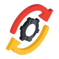 A colored design icon of setting update vector