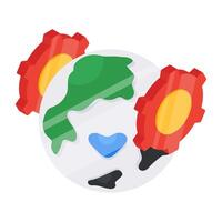 Editable design icon of global setting vector