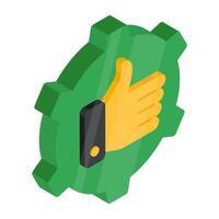 Conceptual flat design icon of feedback management vector