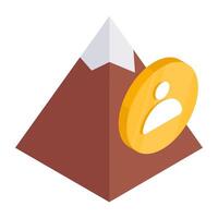 A flat design, icon of pyramid chart vector