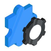 Editable design icon of jigsaw setting vector