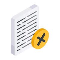 A premium design icon of wrong file vector