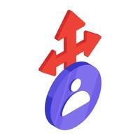 Perfect design icon of employee growth vector