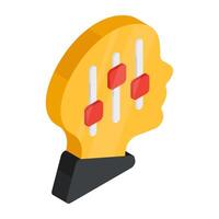 An editable design icon of mind equalizer vector