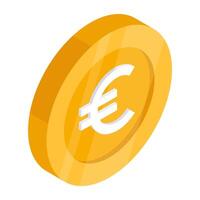 An icon design of euro coin vector